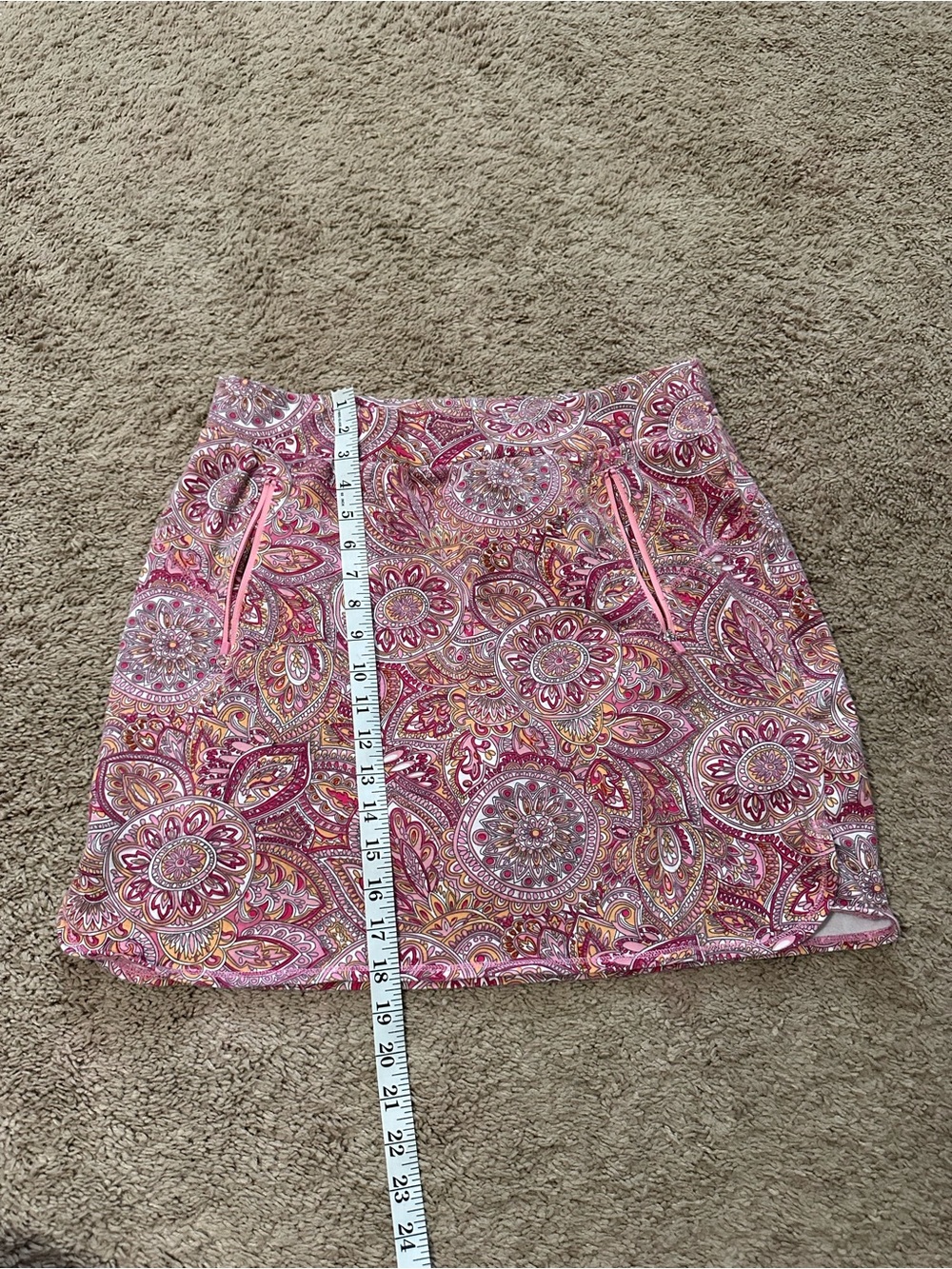 T By Talbots Everyday Stretch Skort Pink Paisley Pickleball Size Large - Picture 6 of 11